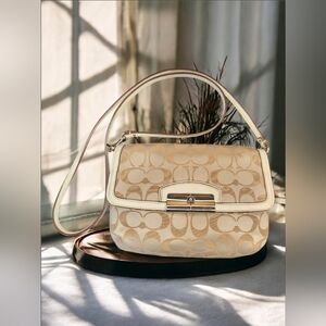 Coach Kristin Signature Sateen Flap Crossbody Style No. F48983